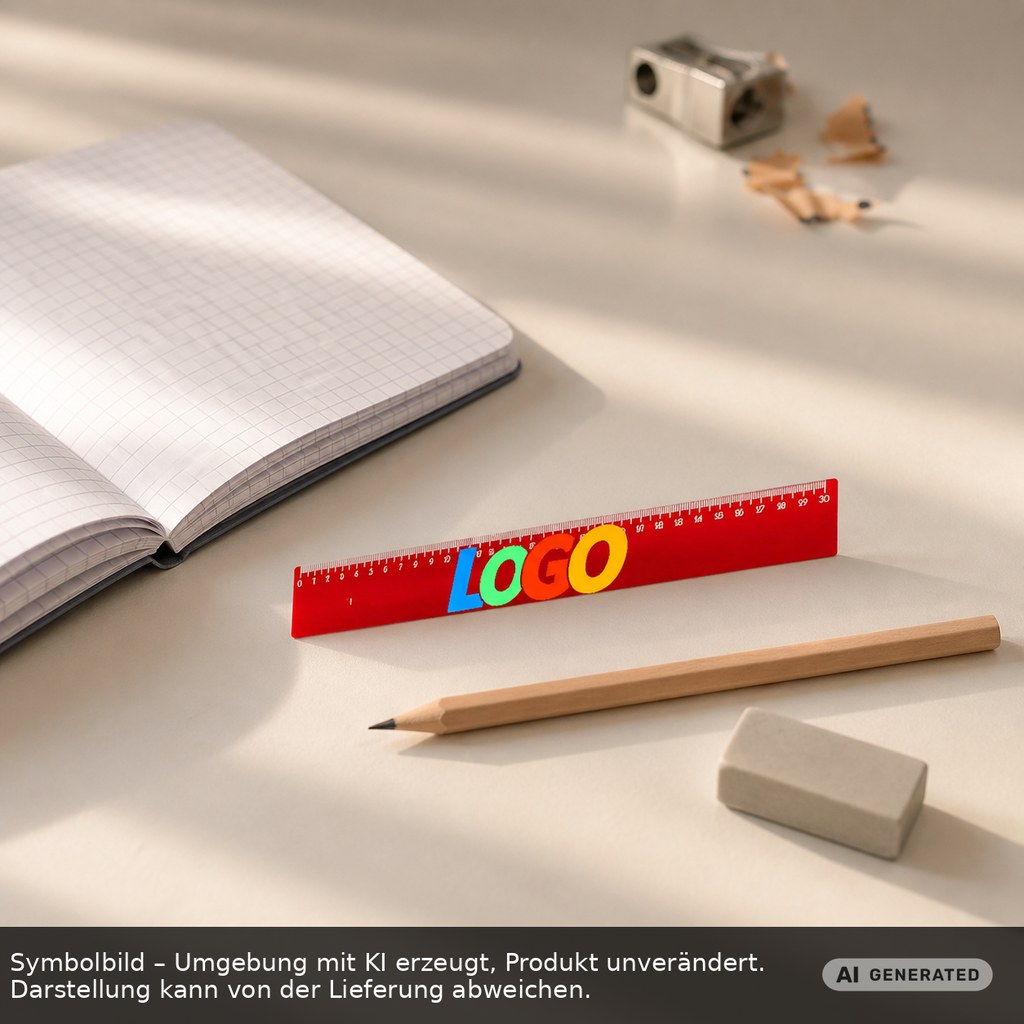 Lineal 30 cm als Werbeartikel mit Logo bedrucken