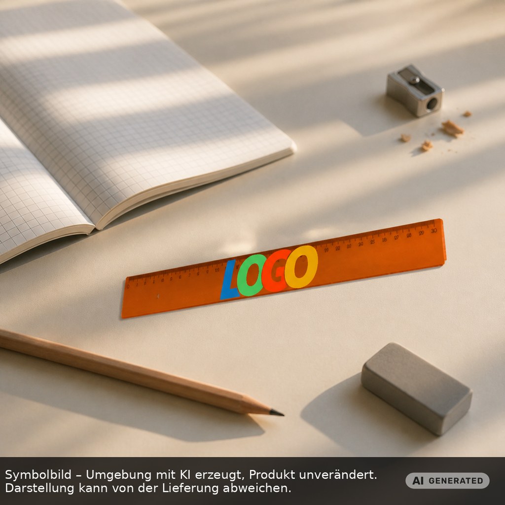 Lineal 30 cm als Werbeartikel mit Logo bedrucken