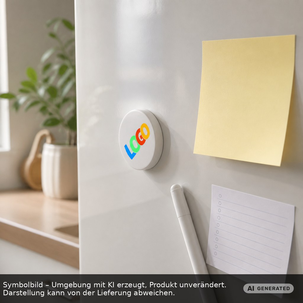 Magnet, rund als Werbeartikel mit Logo bedrucken