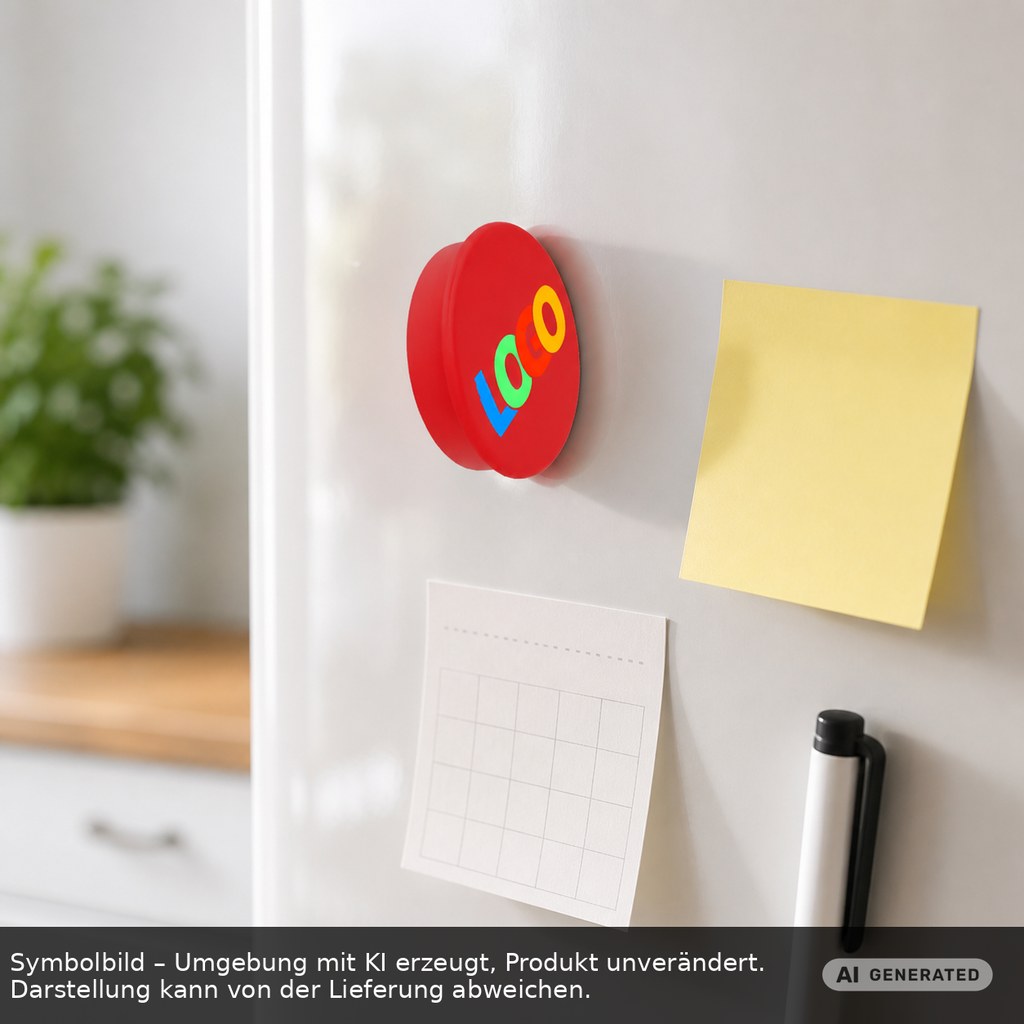 Magnet, rund als Werbeartikel mit Logo bedrucken