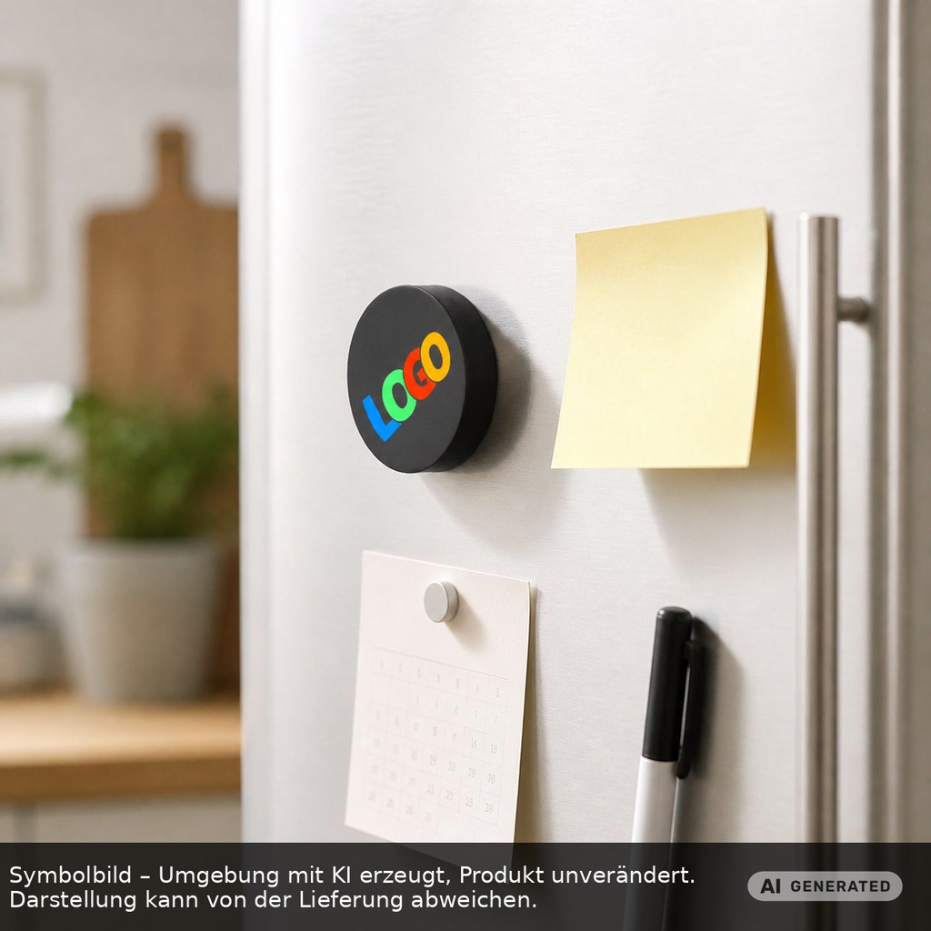 Magnet, rund als Werbeartikel mit Logo bedrucken