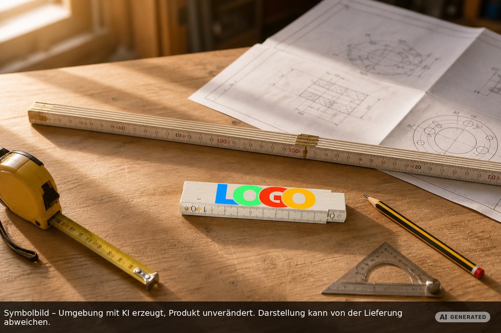 Kunststoff-Zollstock, midi als Werbeartikel mit Logo bedrucken