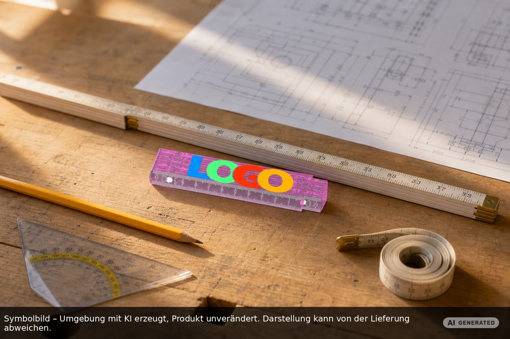 Kunststoff-Zollstock, midi als Werbeartikel mit Logo bedrucken
