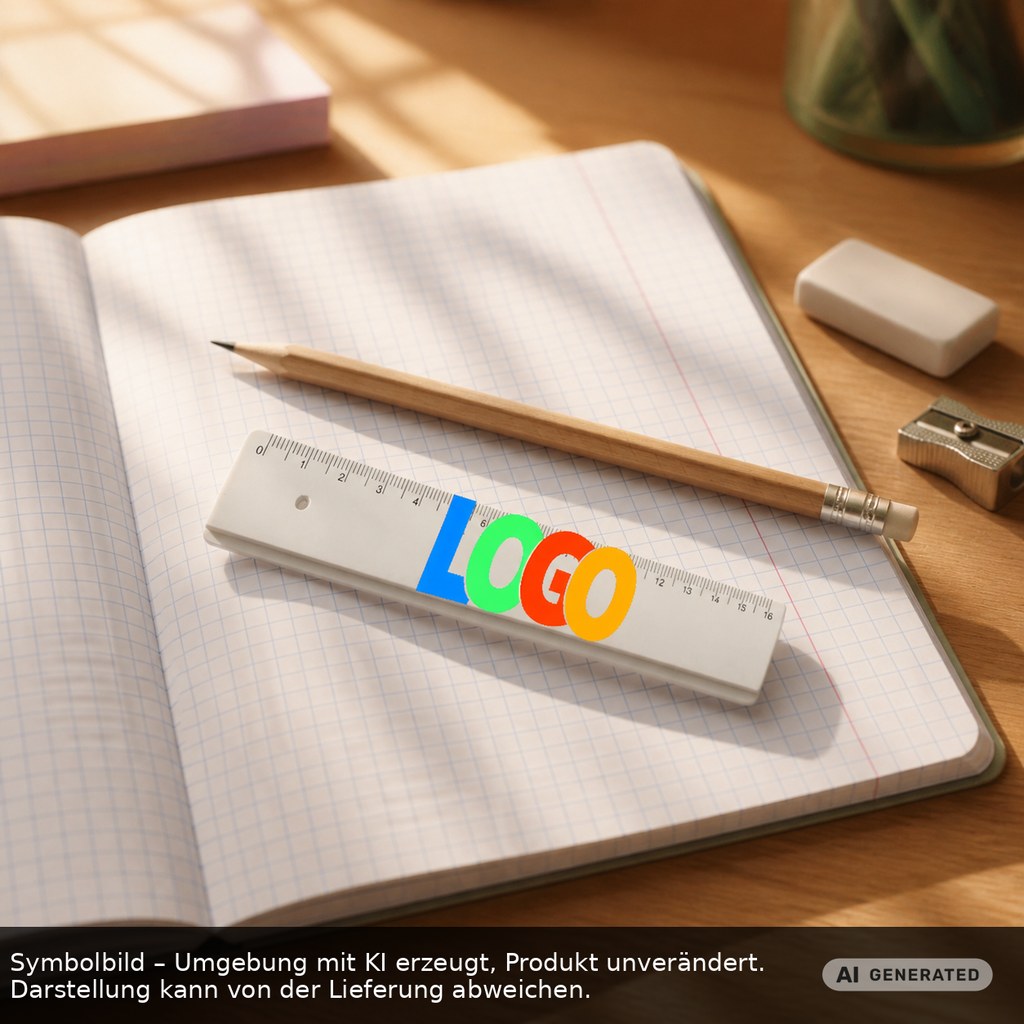 Lineal 16 cm als Werbeartikel mit Logo bedrucken