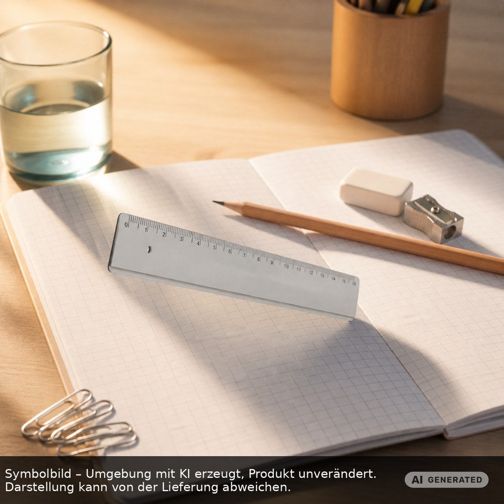 Lineal Recycling 16 cm als Werbeartikel mit Logo bedrucken