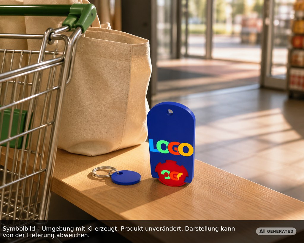 Chiphalter mit 1€-Chip "Alpha" als Werbeartikel mit Logo bedrucken