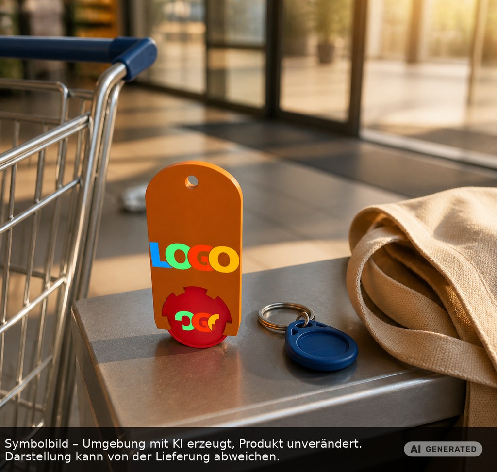Chiphalter mit 1€-Chip "Alpha" als Werbeartikel mit Logo bedrucken
