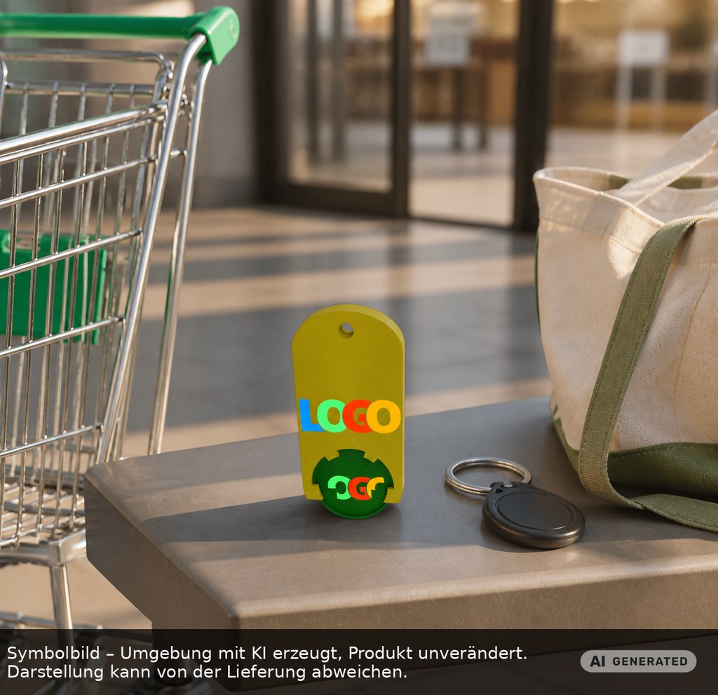Chiphalter mit 1€-Chip "Alpha" als Werbeartikel mit Logo bedrucken