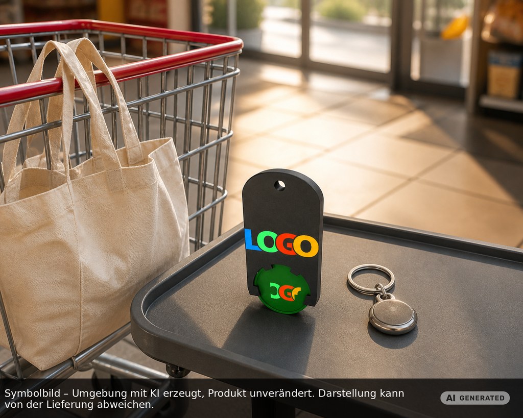Chiphalter mit 1€-Chip "Alpha" als Werbeartikel mit Logo bedrucken