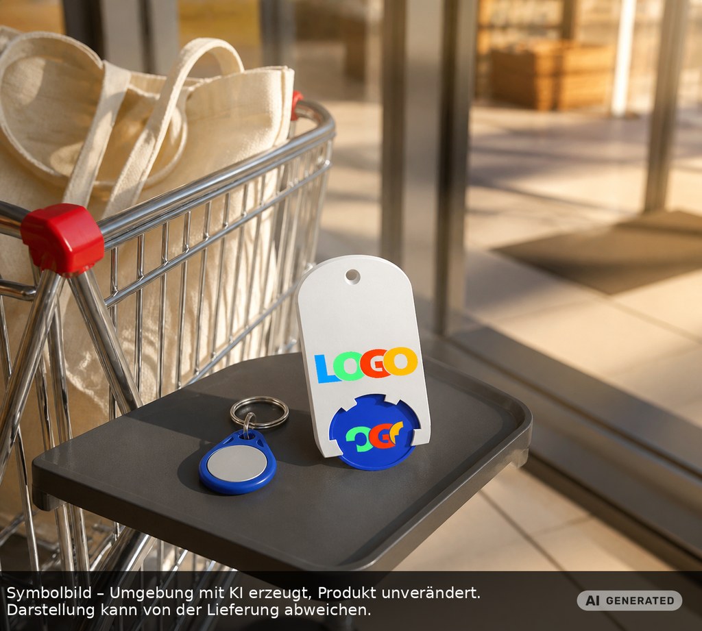 Chiphalter mit 1€-Chip "Alpha" als Werbeartikel mit Logo bedrucken