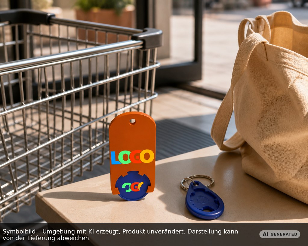 Chiphalter mit 1€-Chip "Alpha" als Werbeartikel mit Logo bedrucken