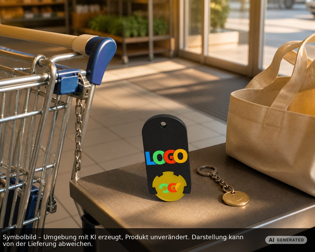Chiphalter mit 1€-Chip "Alpha" als Werbeartikel mit Logo bedrucken