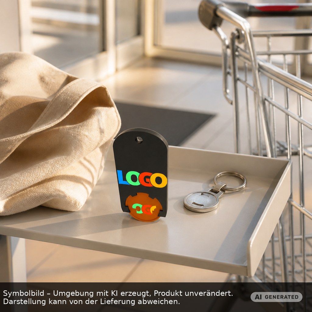 Chiphalter mit 1€-Chip "Alpha" als Werbeartikel mit Logo bedrucken