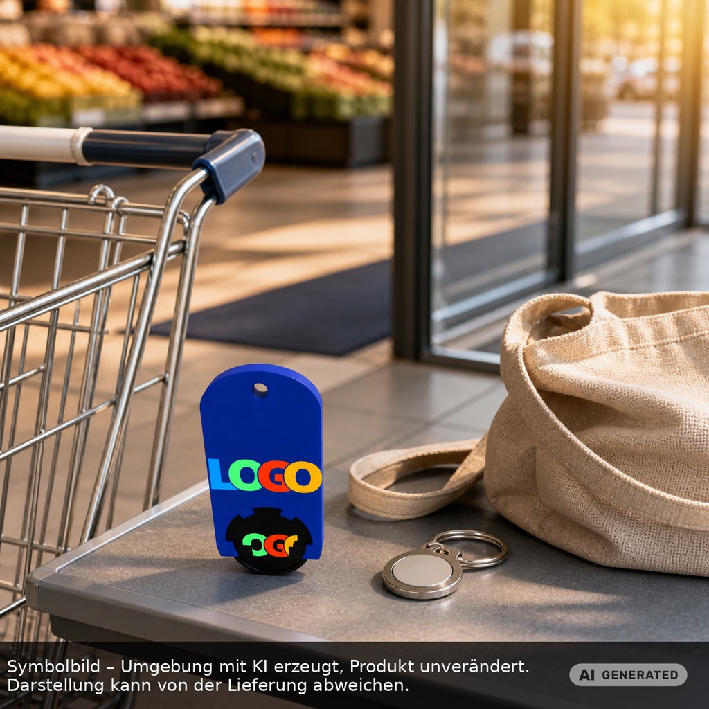 Chiphalter mit 1€-Chip "Alpha" als Werbeartikel mit Logo bedrucken