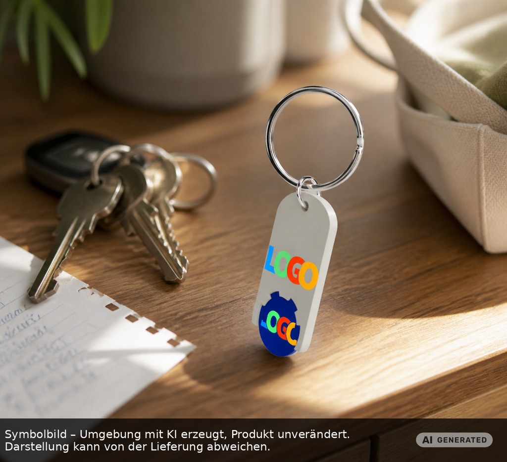 Chiphalter mit 1€-Chip "Alpha" als Werbeartikel mit Logo bedrucken