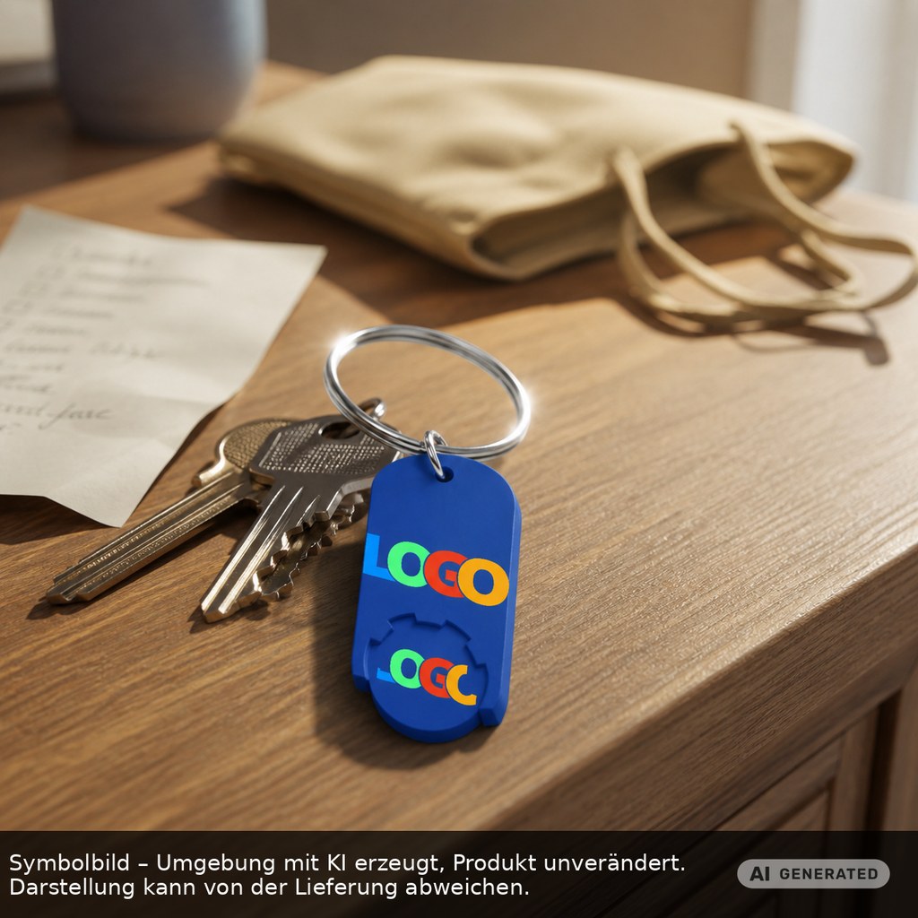 Chiphalter mit 1€-Chip "Alpha" als Werbeartikel mit Logo bedrucken