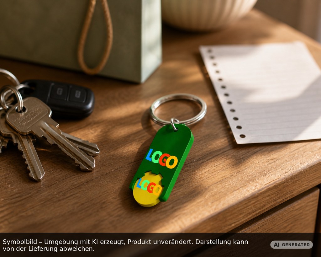 Chiphalter mit 1€-Chip "Alpha" als Werbeartikel mit Logo bedrucken