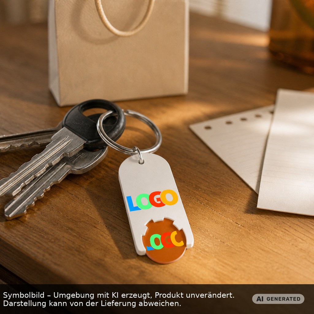 Chiphalter mit 1€-Chip "Alpha" als Werbeartikel mit Logo bedrucken