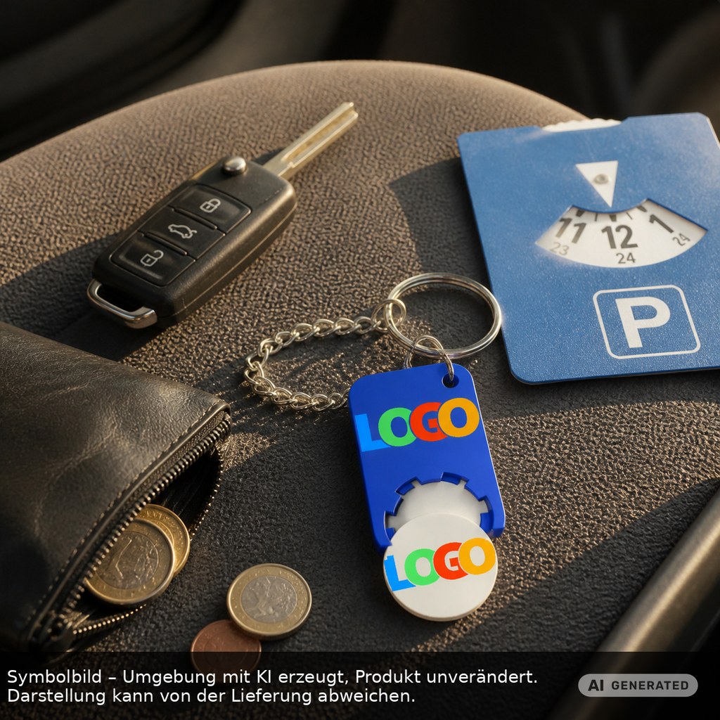 Chiphalter mit 1€-Chip "Beta" als Werbeartikel mit Logo bedrucken