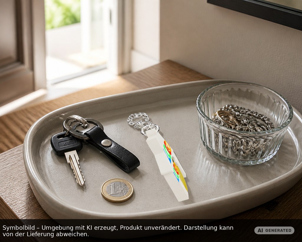 Chiphalter mit 1€-Chip "Haus" als Werbeartikel mit Logo bedrucken