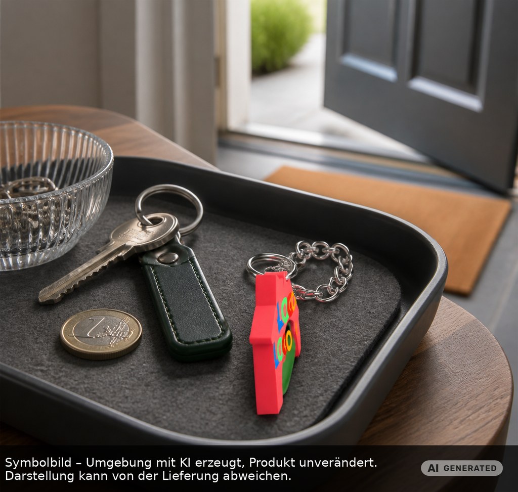 Chiphalter mit 1€-Chip "Haus" als Werbeartikel mit Logo bedrucken