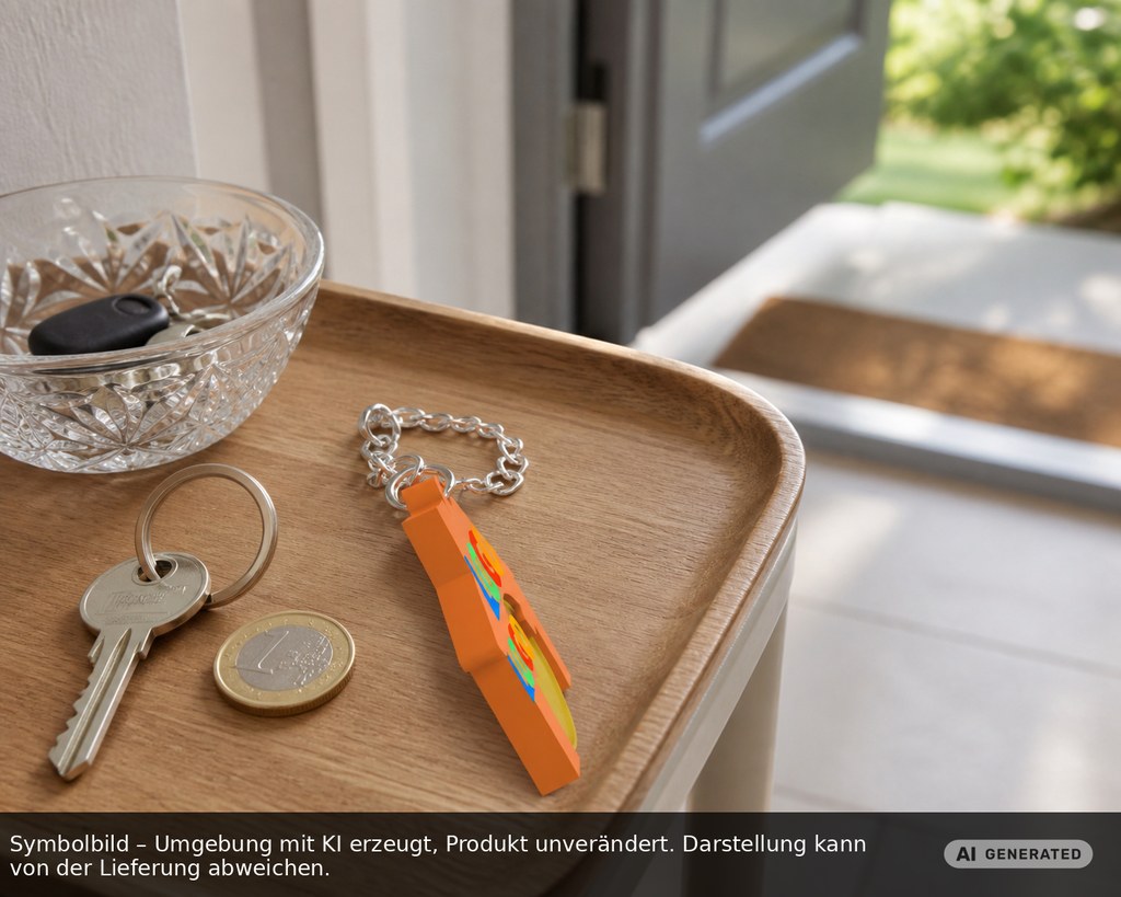Chiphalter mit 1€-Chip "Haus" als Werbeartikel mit Logo bedrucken