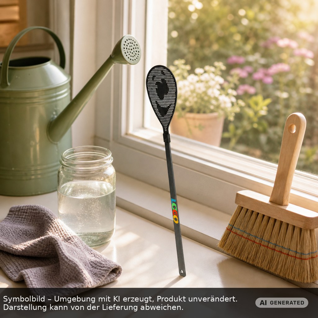 Fliegenklatsche "Gesicht" als Werbeartikel mit Logo bedrucken