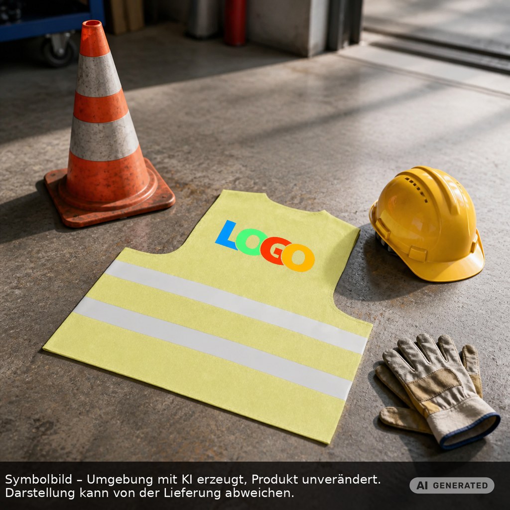 Sicherheits-Warnweste als Werbeartikel mit Logo bedrucken
