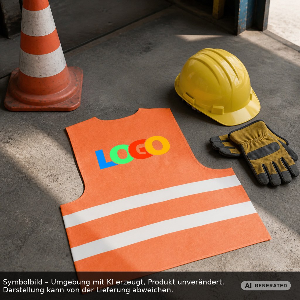 Sicherheits-Warnweste als Werbeartikel mit Logo bedrucken