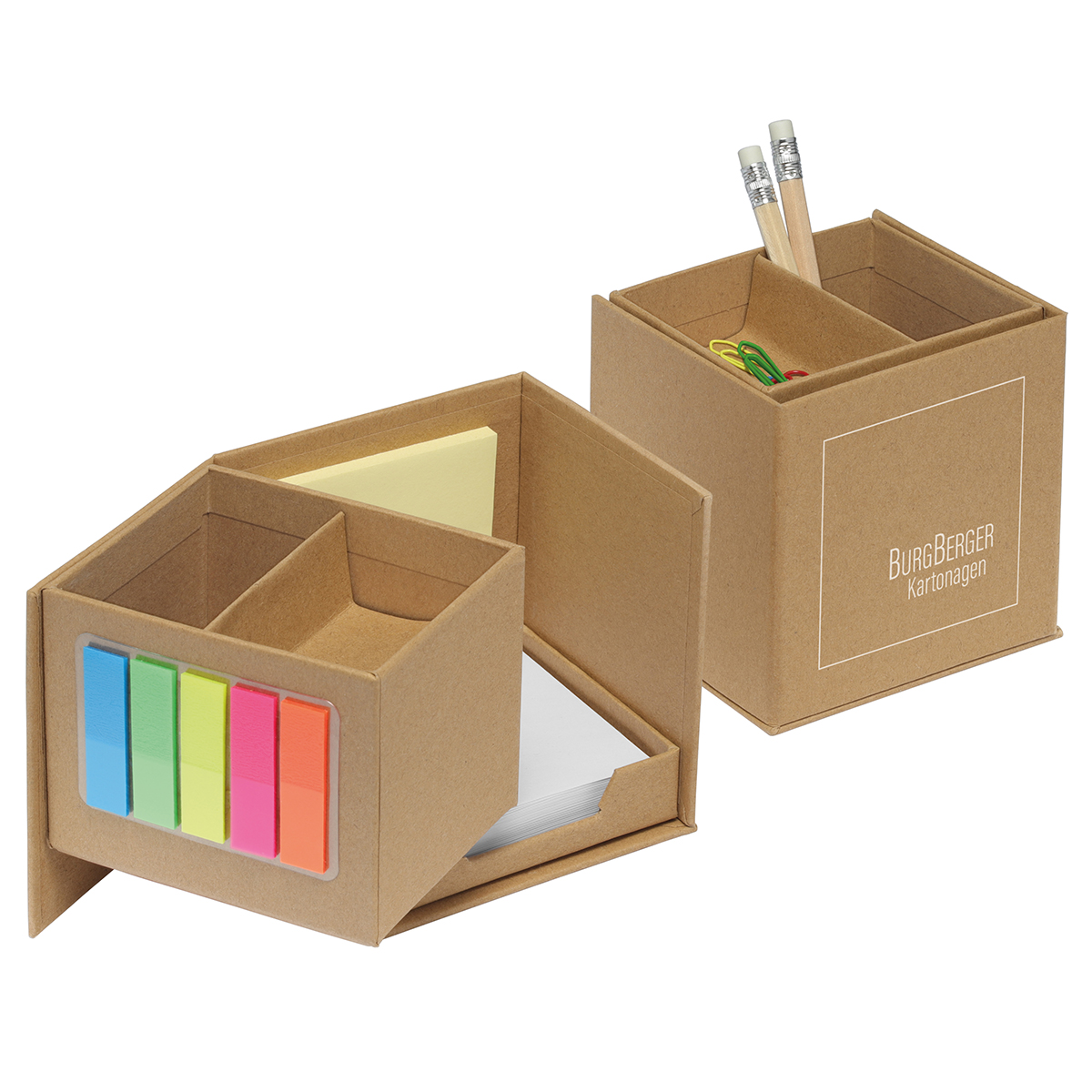 Zettelbox Karton, zum Aufklappen,