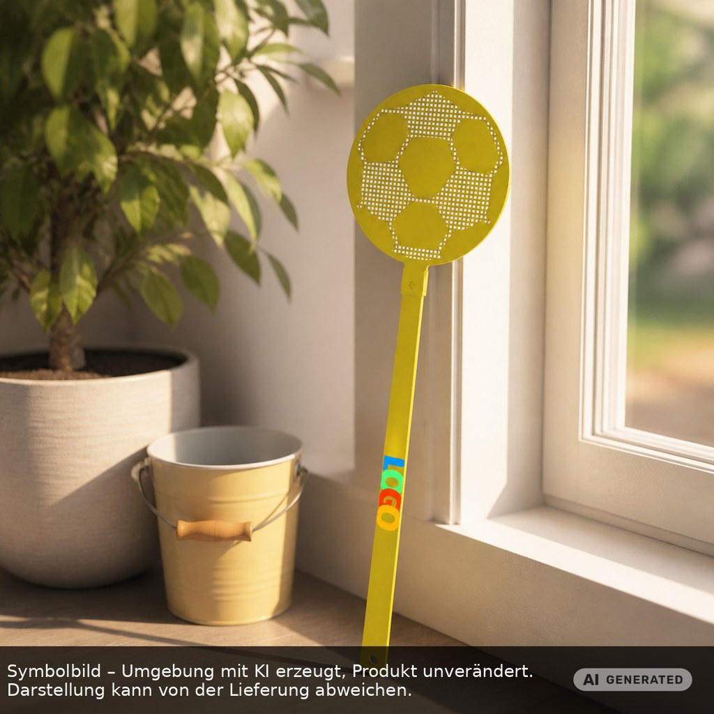 Fliegenklatsche "Fußball" als Werbeartikel mit Logo bedrucken