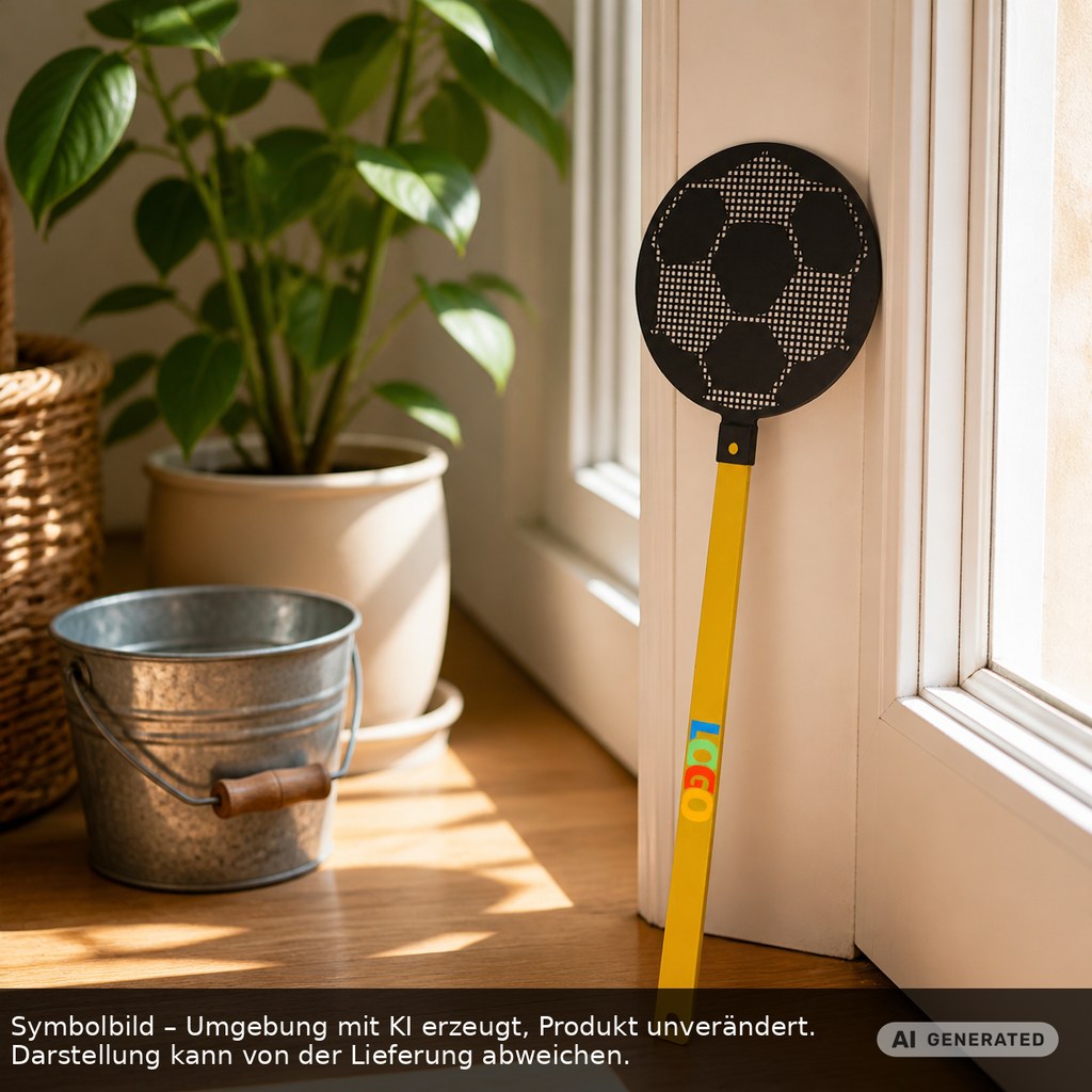 Fliegenklatsche "Fußball" als Werbeartikel mit Logo bedrucken
