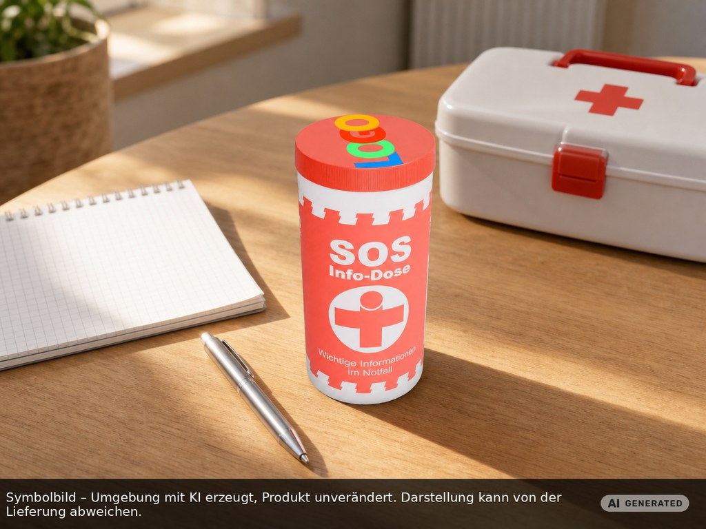 SOS-Info-Dose als Werbeartikel mit Logo bedrucken