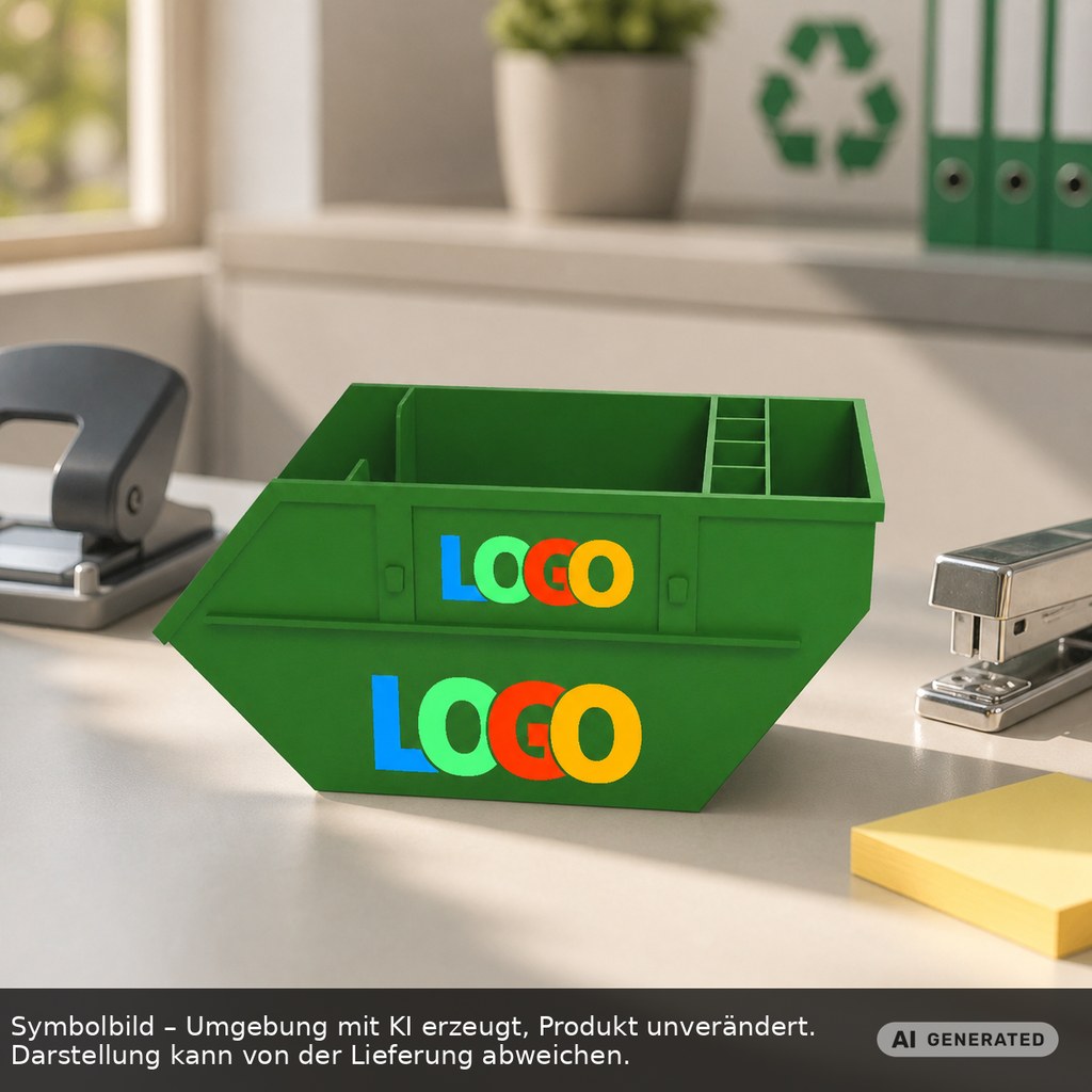 Zettelbox mit Köcher "Container" als Werbeartikel mit Logo bedrucken