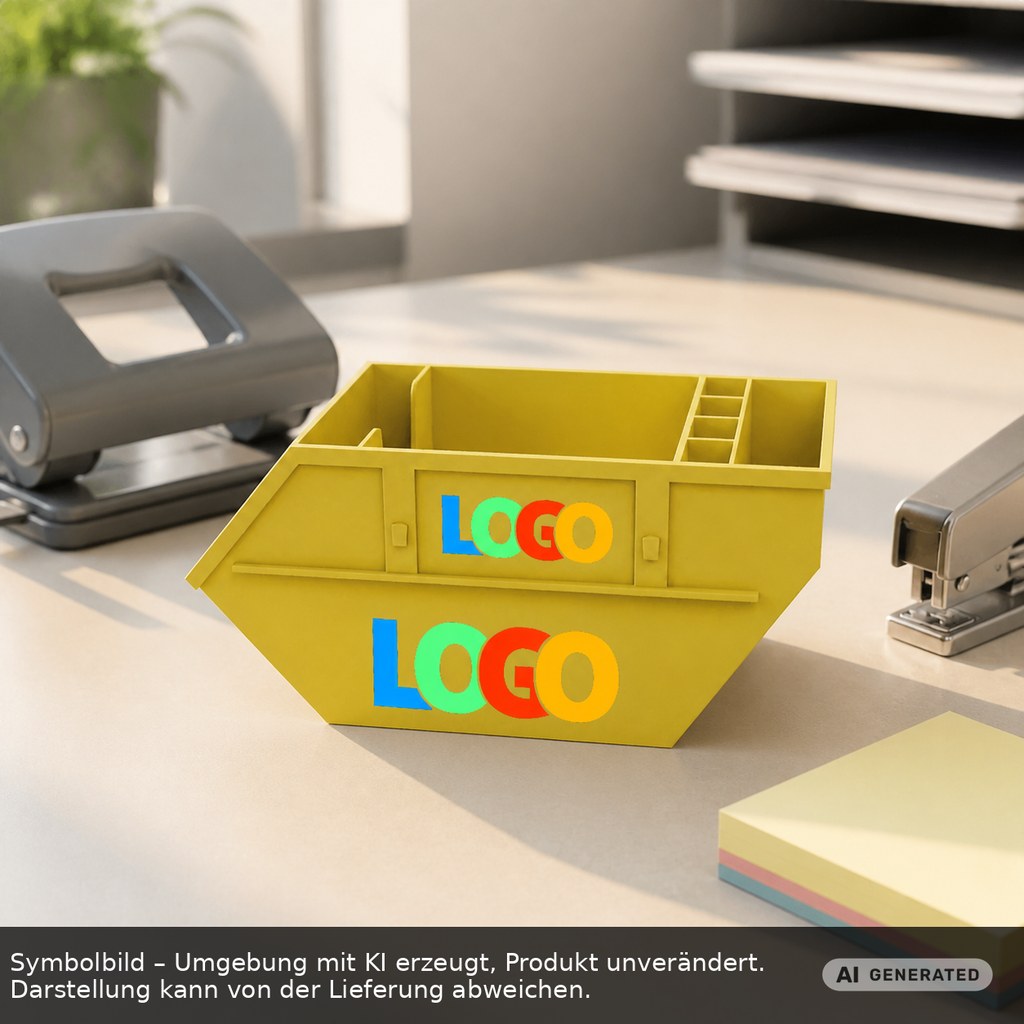 Zettelbox mit Köcher "Container" als Werbeartikel mit Logo bedrucken
