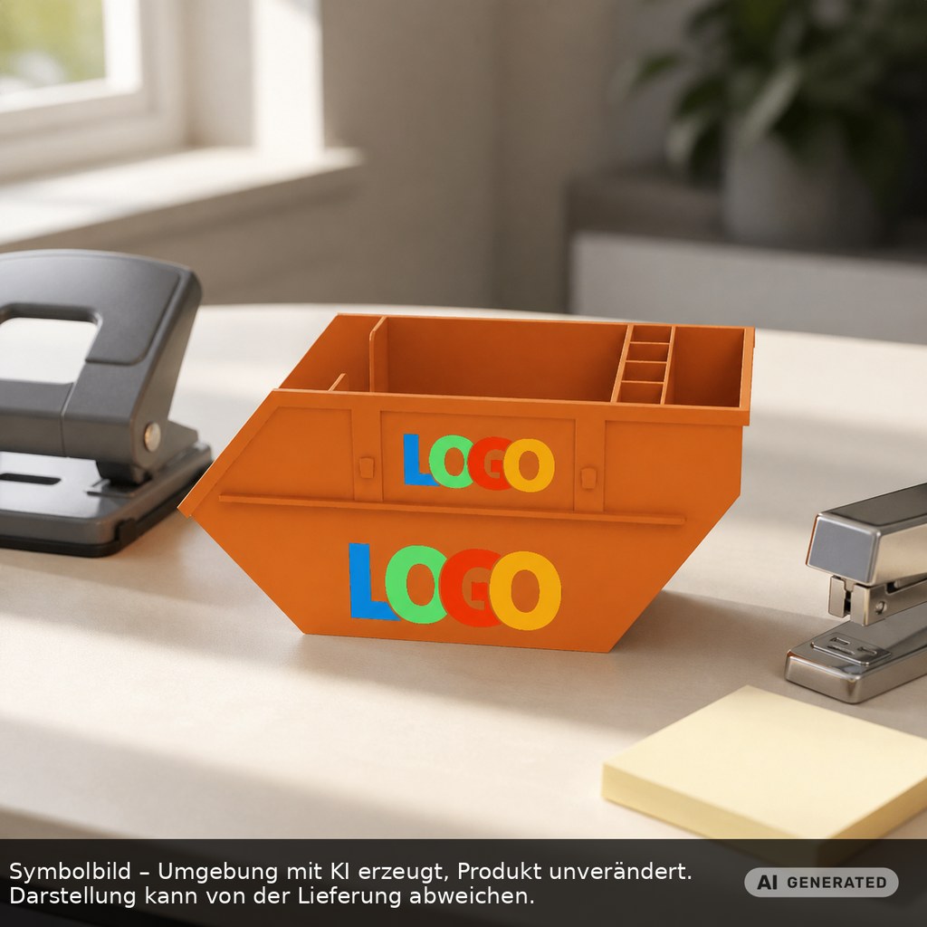 Zettelbox mit Köcher "Container" als Werbeartikel mit Logo bedrucken