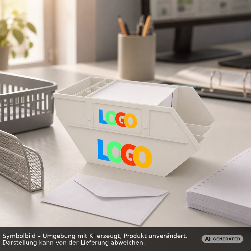 Zettelbox mit Köcher "Container" als Werbeartikel mit Logo bedrucken