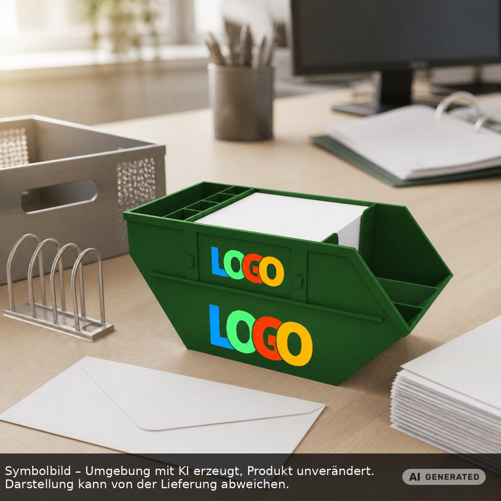 Zettelbox mit Köcher "Container" als Werbeartikel mit Logo bedrucken