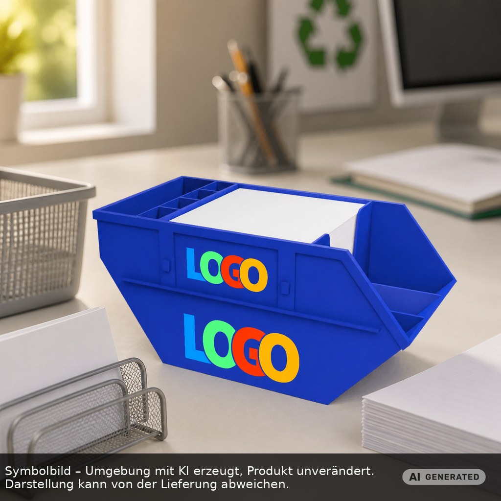 Zettelbox mit Köcher "Container" als Werbeartikel mit Logo bedrucken